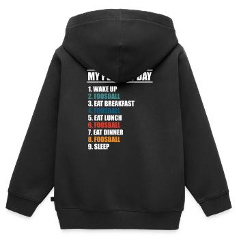 My Perfect Day Table Soccer Player Foosball - Kinder Premium Organic Zip Hoodie - Schwarz - Hinten - AI Model Kid Male (0cm)