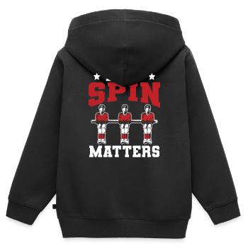 Every Spin Matters Foosball Table Soccer - Kinder Premium Organic Zip Hoodie - Schwarz - Hinten - AI Model Kid Male (0cm)