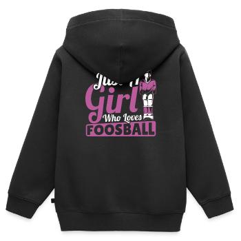 Just A Girl Who Loves Foosball Women Table Soccer - Kinder Premium Organic Zip Hoodie - Schwarz - Hinten - AI Model Kid Male (0cm)