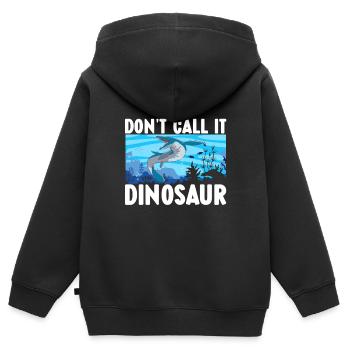 Dinosaure mosasaure - Sweat Premium à capuche zippé enfant bio - noir - Dos - AI Model Kid Male (0cm)