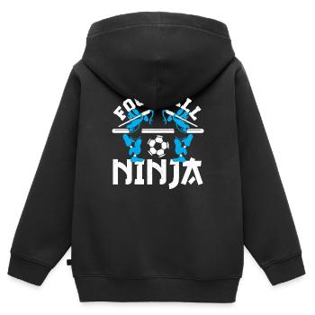 Foosball Ninja Cool Table Soccer Player - Kinder Premium Organic Zip Hoodie - Schwarz - Hinten - AI Model Kid Male (0cm)