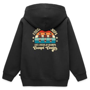 Retro Table Soccer Old Guy Vintage Foosball Grandf - Kinder Premium Organic Zip Hoodie - Schwarz - Hinten - AI Model Kid Male (0cm)