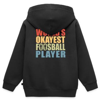 World's Okayest Foosball Player Retro Table Soccer - Kinder Premium Organic Zip Hoodie - Schwarz - Hinten - AI Model Kid Male (0cm)