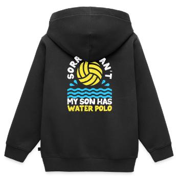 Tut mir leid, dass ich nicht kann, mein Sohn hat - Kinder Premium Organic Zip Hoodie - Schwarz - Hinten - AI Model Kid Male (0cm)