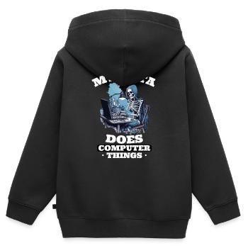 My beta makes computer things programmers - Kids Premium Organic Zip-up Hoodie - black - Back - AI Model Kid Male (0cm)