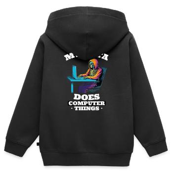 My beta makes computer things programmers - Kids Premium Organic Zip-up Hoodie - black - Back - AI Model Kid Male (0cm)