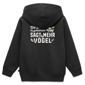 Vögel beobachten Ornithologie Vogelbeobachtung - Kinder Premium Organic Zip Hoodie - Schwarz - Hinten - AI Model Kid Male (0cm)