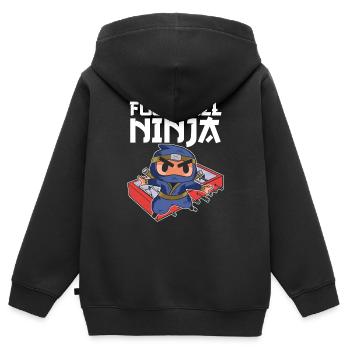 Foosball Ninja Table Soccer Foosball Cool Player - Kinder Premium Organic Zip Hoodie - Schwarz - Hinten - AI Model Kid Male (0cm)