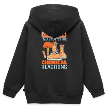 Ich bin ein Katalysator für chemische Reaktionen - Kinder Premium Organic Zip Hoodie - Schwarz - Hinten - AI Model Kid Male (0cm)