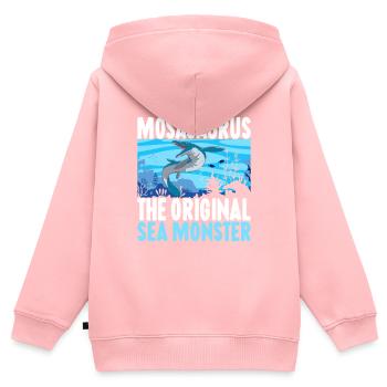 Mosasaurus Dinosaurier - Kinder Premium Organic Zip Hoodie - Rosa - Hinten - AI Model Kid Female (0cm)