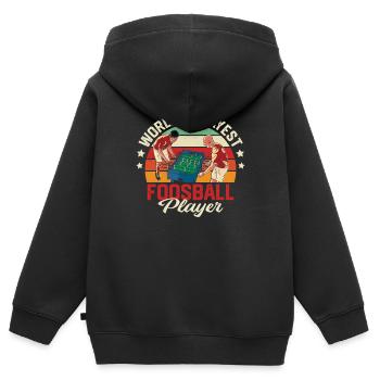 Retro Table Soccer Cool World's Okayest Foosball P - Kinder Premium Organic Zip Hoodie - Schwarz - Hinten - AI Model Kid Male (0cm)