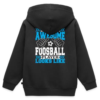 Table Soccer Player An Awesome Foosball Player Loo - Kinder Premium Organic Zip Hoodie - Schwarz - Hinten - AI Model Kid Male (0cm)
