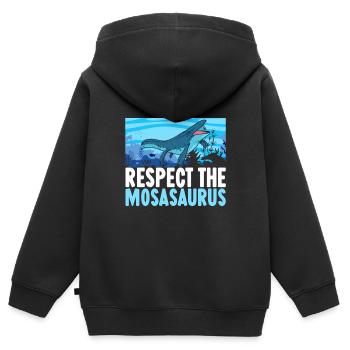 Mosasaurus Dinosaurier - Kinder Premium Organic Zip Hoodie - Schwarz - Hinten - AI Model Kid Male (0cm)