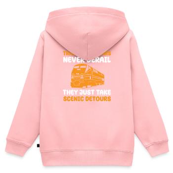 Lustiges Eisenbahn Sammler Kostüm - Kinder Premium Organic Zip Hoodie - Rosa - Hinten - AI Model Kid Female (0cm)