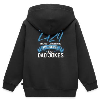 Lustige Papa-Witze - Kinder Premium Organic Zip Hoodie - Schwarz - Hinten - AI Model Kid Male (0cm)