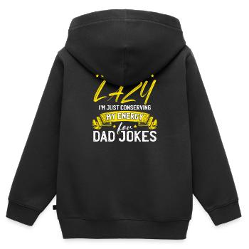 Papa-Witz - Kinder Premium Organic Zip Hoodie - Schwarz - Hinten - AI Model Kid Male (0cm)