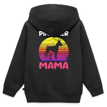 Hund Pinscher Mama - Kinder Premium Organic Zip Hoodie - Schwarz - Hinten - AI Model Kid Male (0cm)