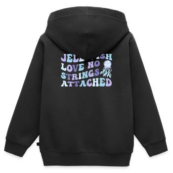 Quallen Qualle Ozean Meeresbewohner Motiv - Kinder Premium Organic Zip Hoodie - Schwarz - Hinten - AI Model Kid Male (0cm)