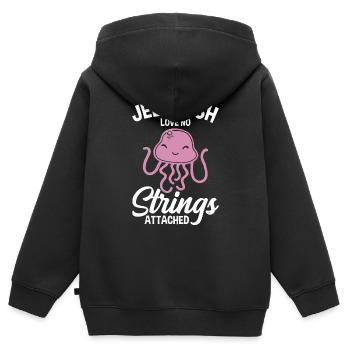 Quallen Qualle Ozean Meeresbewohner Motiv - Kinder Premium Organic Zip Hoodie - Schwarz - Hinten - AI Model Kid Male (0cm)