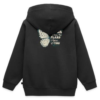 Jeremia 29,11 Bibel der Gläubigen - Kinder Premium Organic Zip Hoodie - Schwarz - Hinten - AI Model Kid Male (0cm)