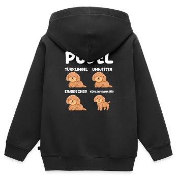 Hund Pudel - Kinder Premium Organic Zip Hoodie - Schwarz - Hinten - AI Model Kid Male (0cm)