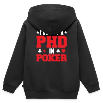 Pokerspieler Texas Hold'Em - Kinder Premium Organic Zip Hoodie - Schwarz - Hinten - AI Model Kid Male (0cm)