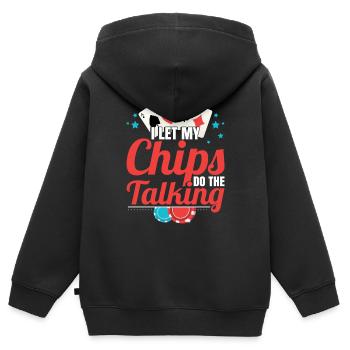 Texas Hold'em: Ich lasse meine Chips für sich sprechen - Kinder Premium Organic Zip Hoodie - Schwarz - Hinten - AI Model Kid Male (0cm)