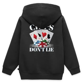 Chips Don't Lie - Kids Premium Organic Zip-up Hoodie - black - Back - AI Model Kid Male (0cm)