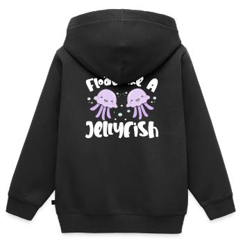 Quallen Qualle Ozean Meeresbewohner Motiv - Kinder Premium Organic Zip Hoodie - Schwarz - Hinten - AI Model Kid Male (0cm)