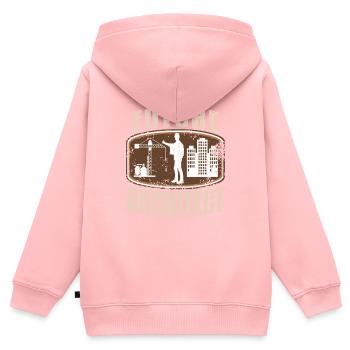 Futur Architecte Étudiant en Architecture Rétro - Sweat Premium à capuche zippé enfant bio - rose - Dos - AI Model Kid Female (0cm)