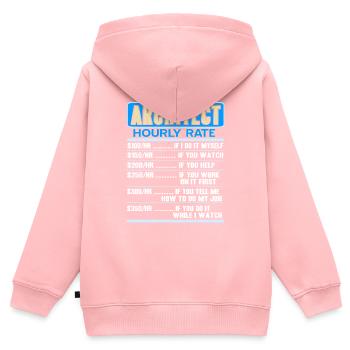 Taux horaire d’un architecte Architecture drôle - Sweat Premium à capuche zippé enfant bio - rose - Dos - AI Model Kid Female (0cm)