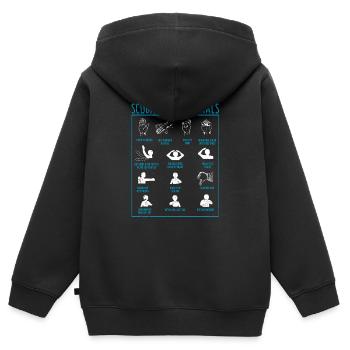 Diver Hand Signal Funny Diving Signals Team - Kids Premium Organic Zip-up Hoodie - black - Back - AI Model Kid Male (0cm)