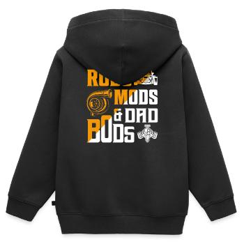 Rods Mods & Dad Bods Classic Retro Car - Kinder Premium Organic Zip Hoodie - Schwarz - Hinten - AI Model Kid Male (0cm)