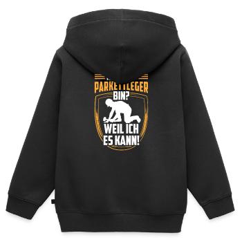 Parquet layer because I can flooring layers - Kids Premium Organic Zip-up Hoodie - black - Back - AI Model Kid Male (0cm)