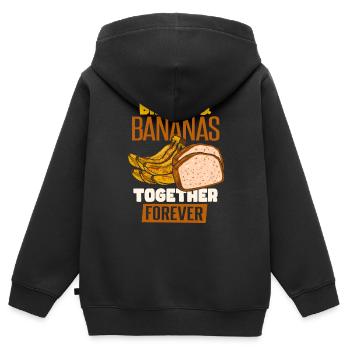 Brot & Bananen - Kinder Premium Organic Zip Hoodie - Schwarz - Hinten - AI Model Kid Male (0cm)