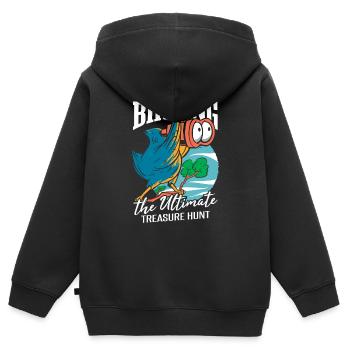Drôle d’observation des oiseaux Observation des oiseaux - Sweat Premium à capuche zippé enfant bio - noir - Dos - AI Model Kid Male (0cm)