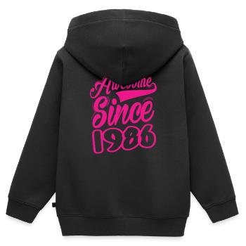 Awesome Since 1986 - Kinder Premium Organic Zip Hoodie - Schwarz - Hinten - AI Model Kid Male (0cm)