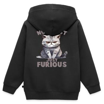 Not Fat just Furious - Kinder Premium Organic Zip Hoodie - Schwarz - Hinten - AI Model Kid Male (0cm)