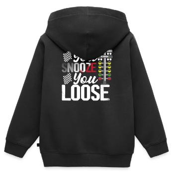 Vous répétez votre voiture musculaire de drag racer lâche - Sweat Premium à capuche zippé enfant bio - noir - Dos - AI Model Kid Male (0cm)
