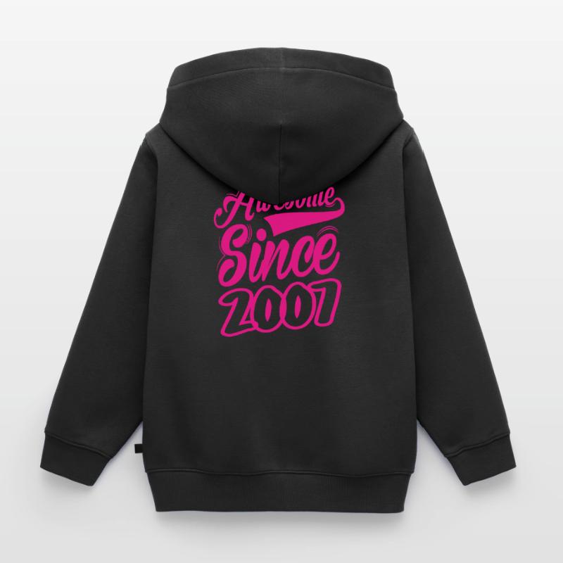 Awesome Since 2007 Kids Premium Organic Zip-up Hoodie