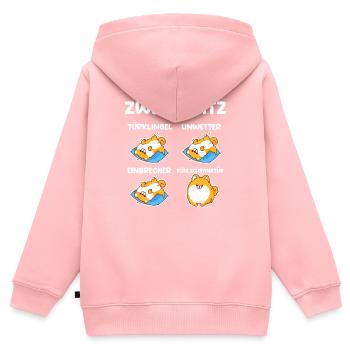 Hund Zwergspitz - Kinder Premium Organic Zip Hoodie - Rosa - Hinten - AI Model Kid Female (0cm)