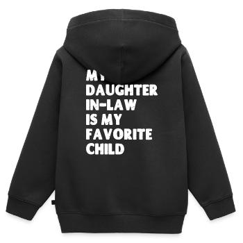 Meine Schwiegertochter ist mein Lieblingskind - Kinder Premium Organic Zip Hoodie - Schwarz - Hinten - AI Model Kid Male (0cm)