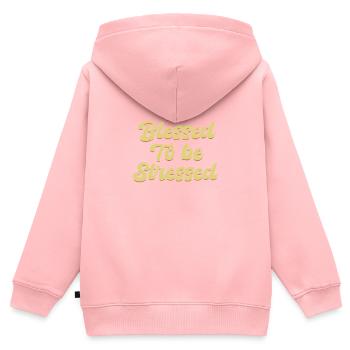 Versets bibliques chrétiens trop grands pour être soulignés - Sweat Premium à capuche zippé enfant bio - rose - Dos - AI Model Kid Female (0cm)