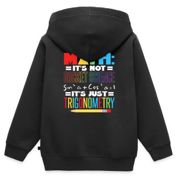 Mathelehrer - Kinder Premium Organic Zip Hoodie - Schwarz - Hinten - AI Model Kid Male (0cm)