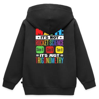 Mathelehrer - Kinder Premium Organic Zip Hoodie - Schwarz - Hinten - AI Model Kid Male (0cm)