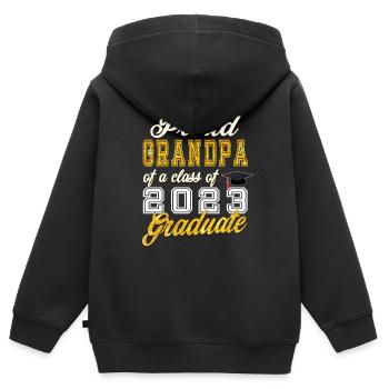 Opa von Absolvent - Stolzer Opa einer Klasse von - Kinder Premium Organic Zip Hoodie - Schwarz - Hinten - AI Model Kid Male (0cm)