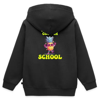 Ich setze die Coolness in School Boy Girl - Kinder Premium Organic Zip Hoodie - Schwarz - Hinten - AI Model Kid Male (0cm)