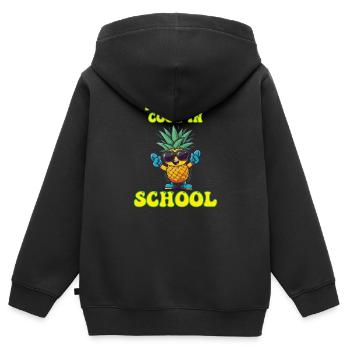 Ich setze die Coolness in School Boy Girl - Kinder Premium Organic Zip Hoodie - Schwarz - Hinten - AI Model Kid Male (0cm)