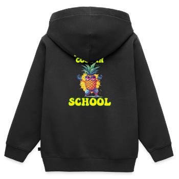 J’ai mis la fraîcheur dans School Boy Girl - Sweat Premium à capuche zippé enfant bio - noir - Dos - AI Model Kid Male (0cm)