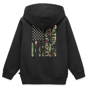 American Flag Independence Day Patriotic & Proud - Kids Premium Organic Zip-up Hoodie - black - Back - AI Model Kid Male (0cm)